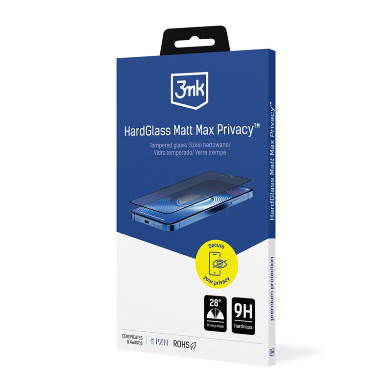 Folie sticla iPhone 17 Air 3mk HardGlass Matt Max, privacy