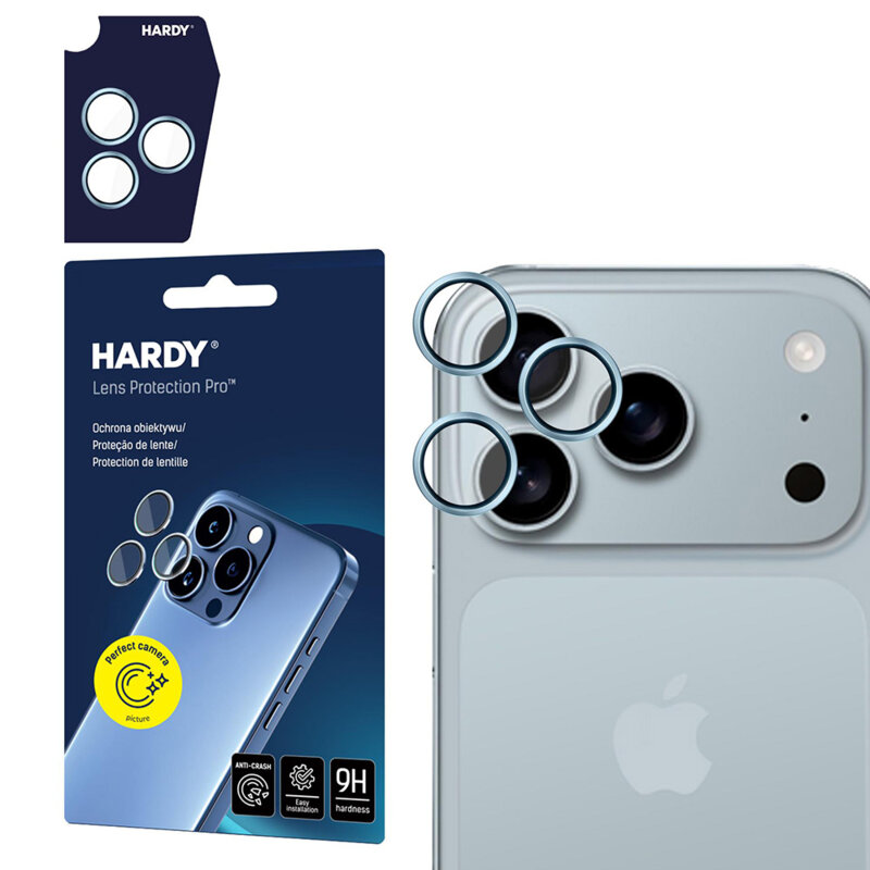 Folie iPhone 17 Pro 3mk Hardy Lens Protection Pro, bleu