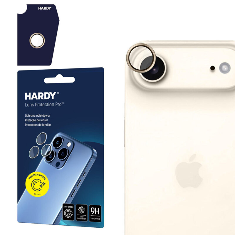 Folie iPhone 17 Air 3mk Hardy Lens Protection Pro, auriu