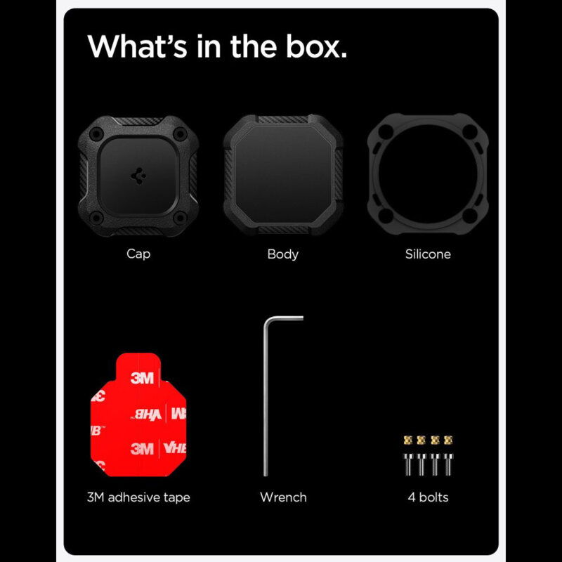 Husa Apple AirTag 1 / 2 Spigen Tough Armor, negru