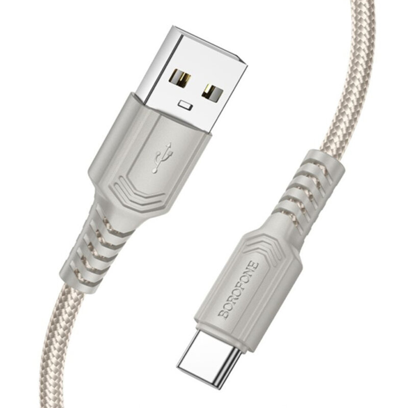 Cablu date USB - Type-C, 3A, 1m Borofone Certain, negru, BX116