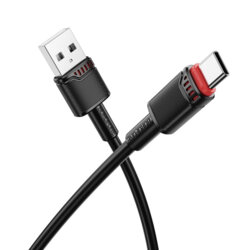 Cablu USB la Type-C premium, 3A, 1m Borofone Beneficio, negru, BX110