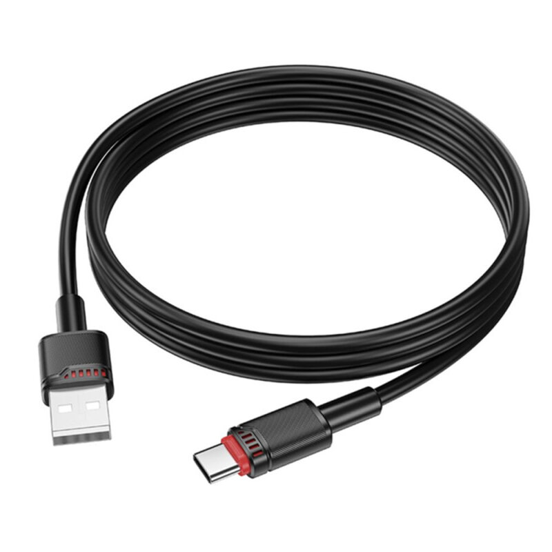 Cablu USB la Type-C premium, 3A, 1m Borofone Beneficio, negru, BX110