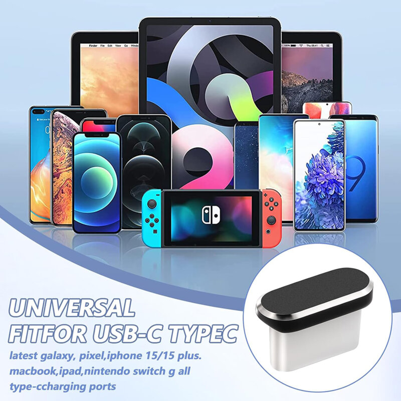 [Pachet 4x] Dop anti-praf pentru port Type-C Techsuit AD1, negru