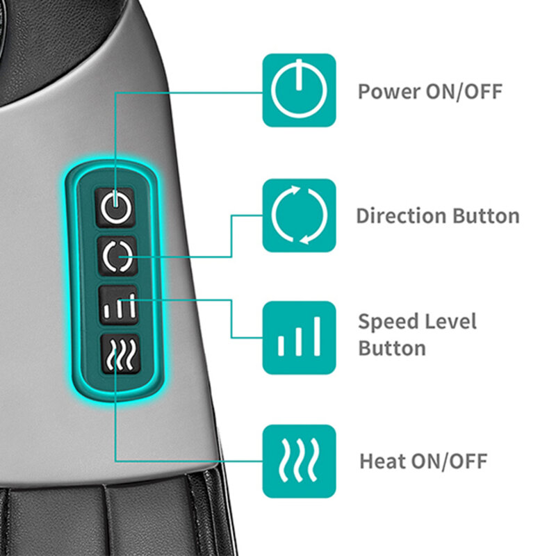 Aparat de masaj pentru gat cu cablu Nekteck, A01-NK01-BK00