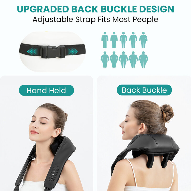 Aparat de masaj pentru gat wireless, 2 moduri Nekteck, A01-NM09-BKUS