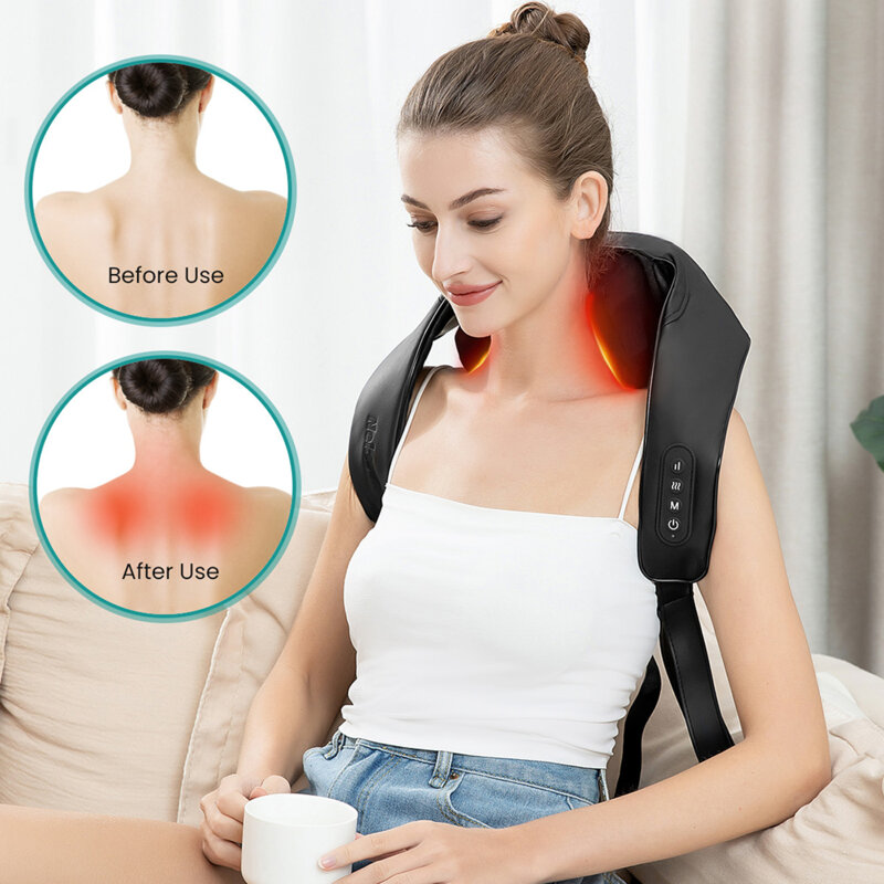 Aparat de masaj pentru gat wireless, 2 moduri Nekteck, A01-NM09-BKUS