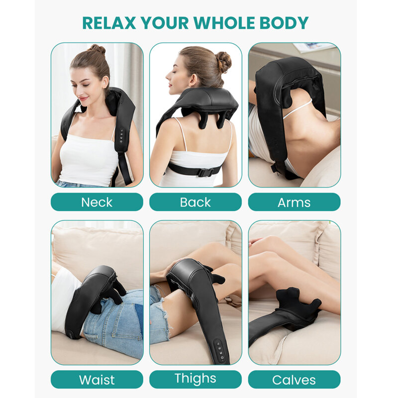 Aparat de masaj pentru gat wireless, 2 moduri Nekteck, A01-NM09-BKUS