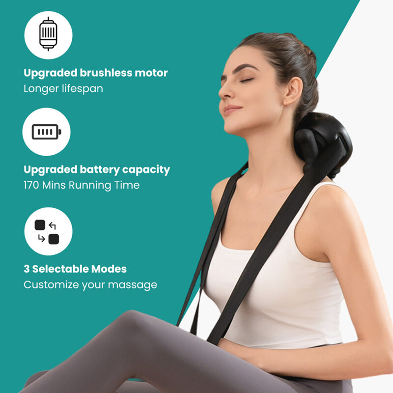 Aparat de masaj pentru gat wireless, 3 moduri Nekteck, A01-NM11-GYUS