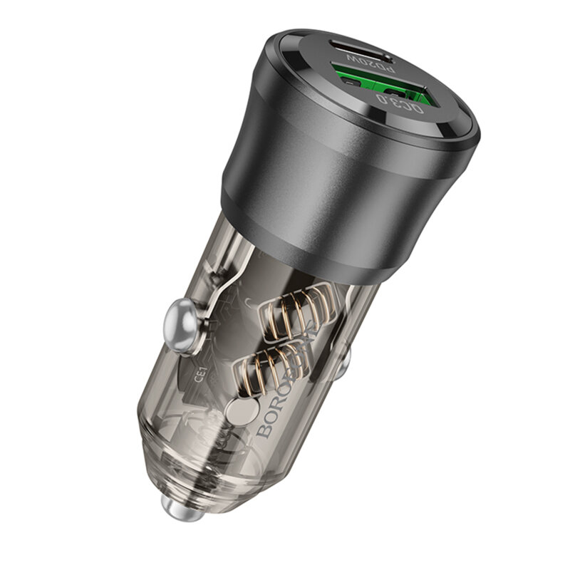 Incarcator auto dual USB, Type-C 38W Borofone Journey, BZ25