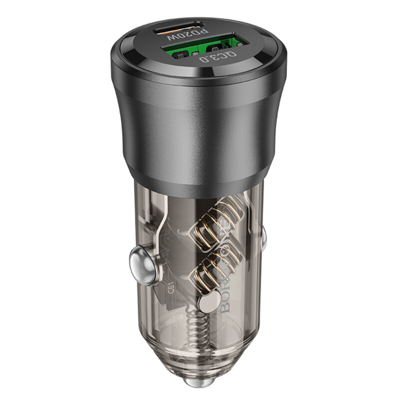 Incarcator auto dual USB, Type-C 38W Borofone Journey, BZ25