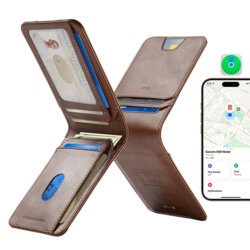 Portofel MagSafe din piele eco, Find My, RFID ESR HaloLock, maro