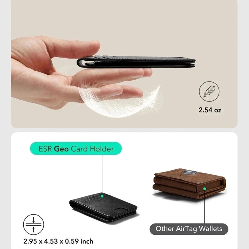 Portofel MagSafe din piele eco, Find My, RFID ESR Geo, twilight