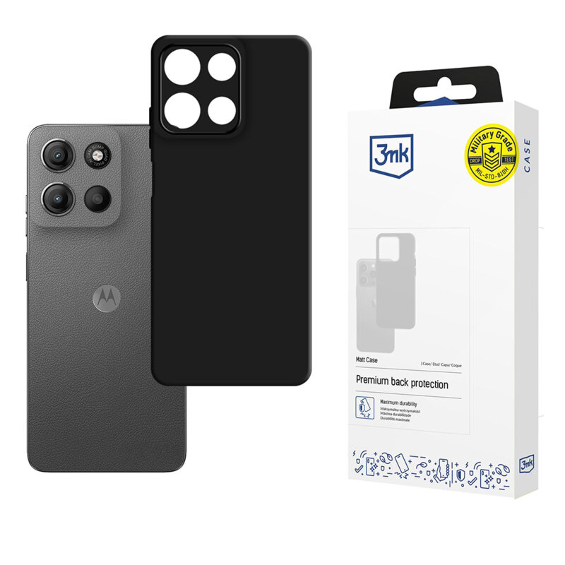 Husa Motorola Moto G15 premium 3mk Matt Case, Black