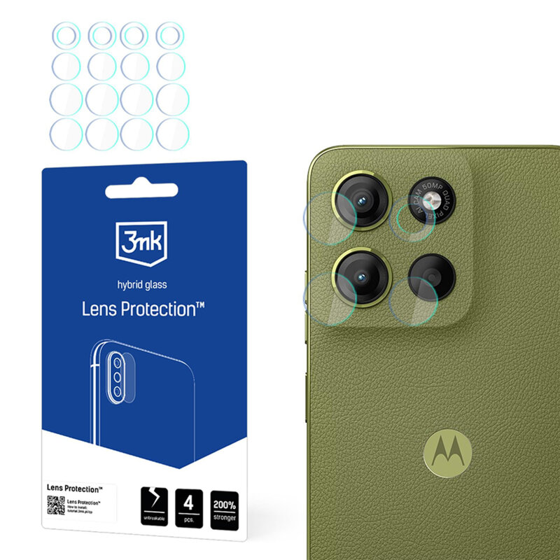 [Pachet 4x] Folie Motorola Moto G15 3mk Lens Protection, transparenta