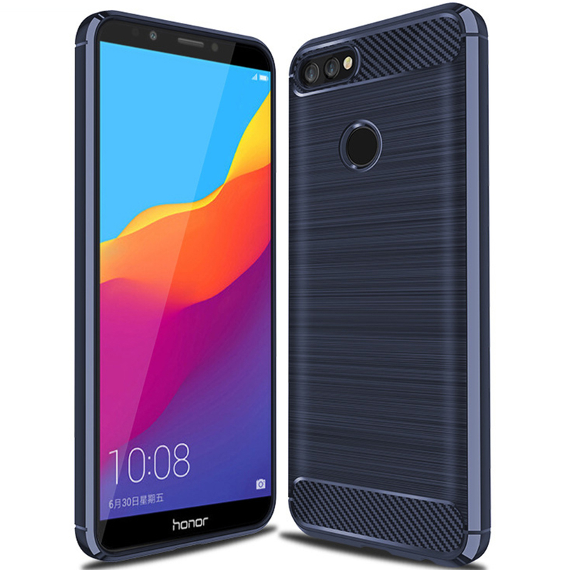 Husa Huawei Y7 Prime 2018 TPU Carbon Albastru