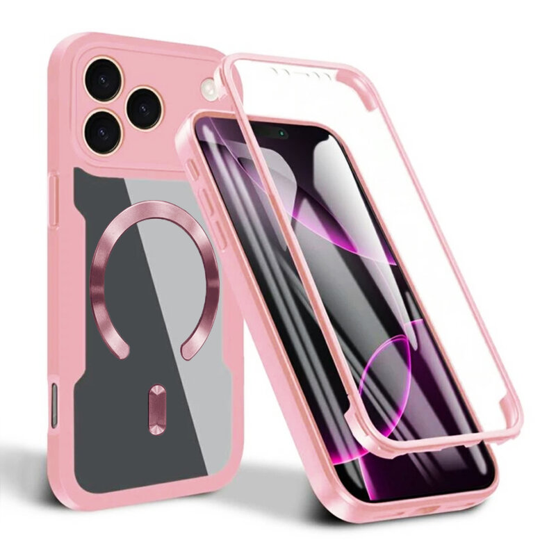 Husa 360° iPhone 17 Pro Techsuit ColorVerse MagSafe, roz