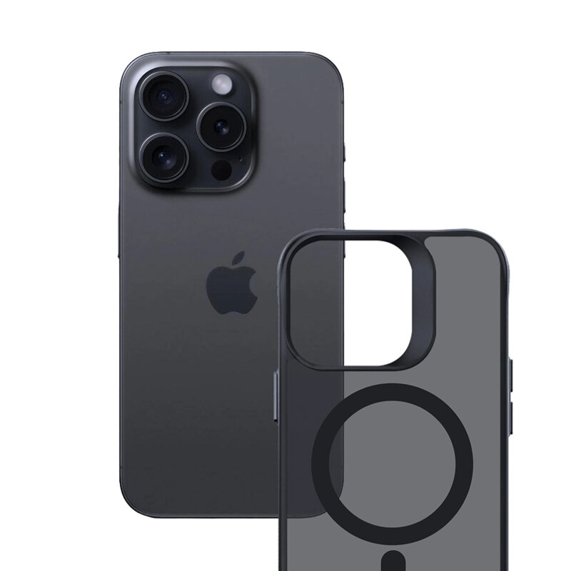 Husa iPhone 16 Pro Max premium 3mk Smoke MagCase, negru