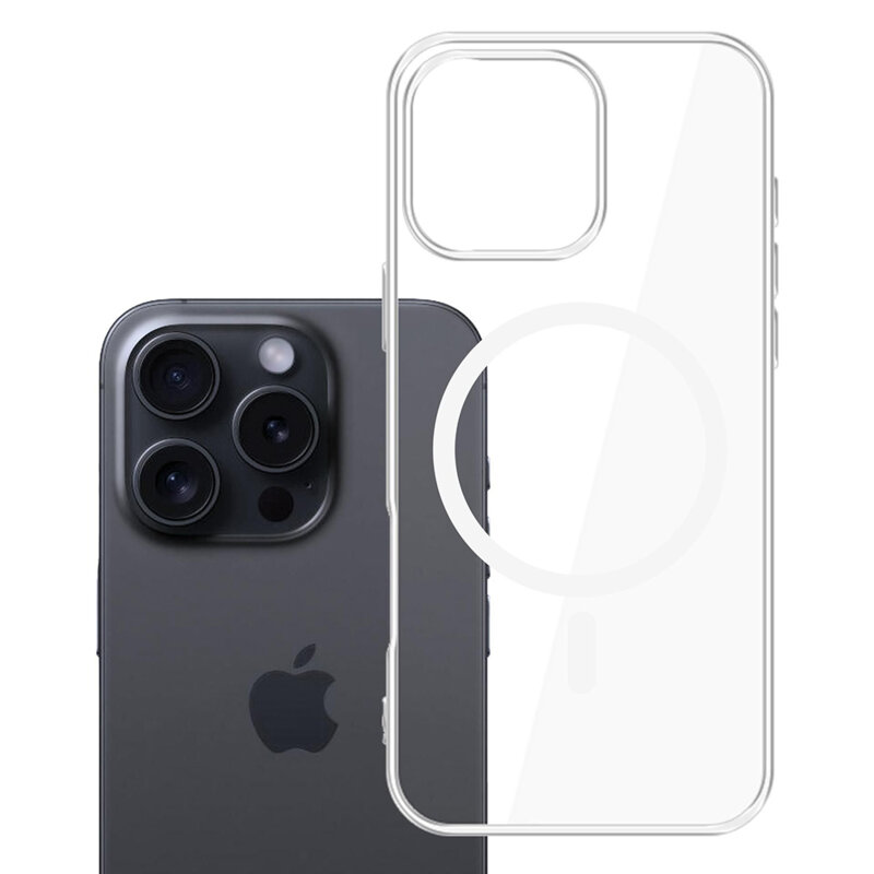 Husa iPhone 16 Pro Max 3mk Clear MagCase, Transparent