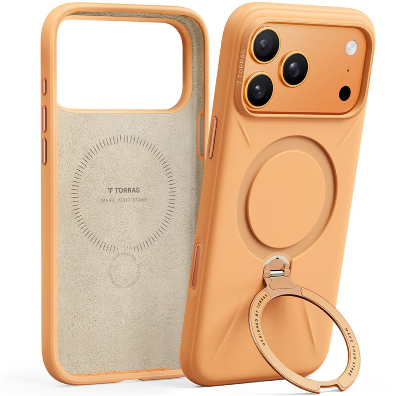 Husa iPhone 17 Pro Max Torras QPRO Silicone Series, portocaliu