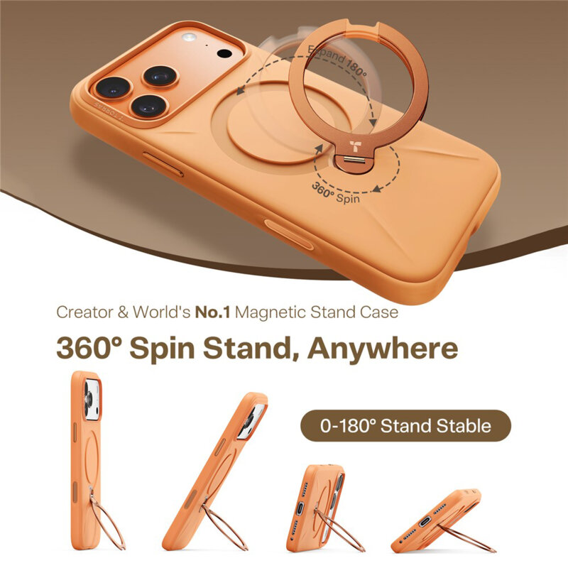 Husa iPhone 17 Pro Max Torras QPRO Silicone Series, portocaliu