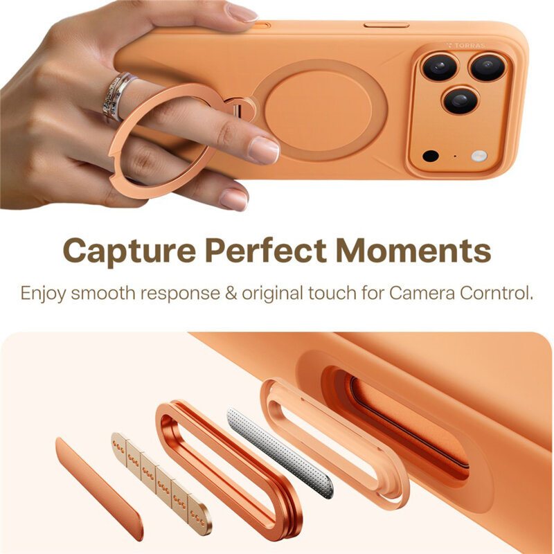 Husa iPhone 17 Pro Max Torras QPRO Silicone Series, portocaliu