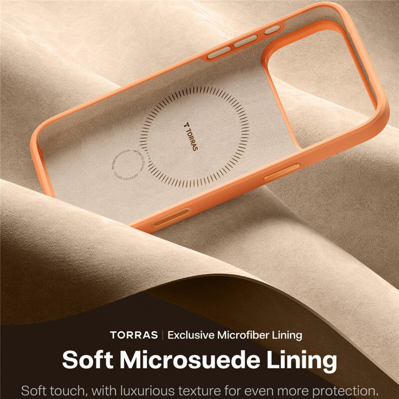 Husa iPhone 17 Pro Max Torras QPRO Silicone Series, portocaliu
