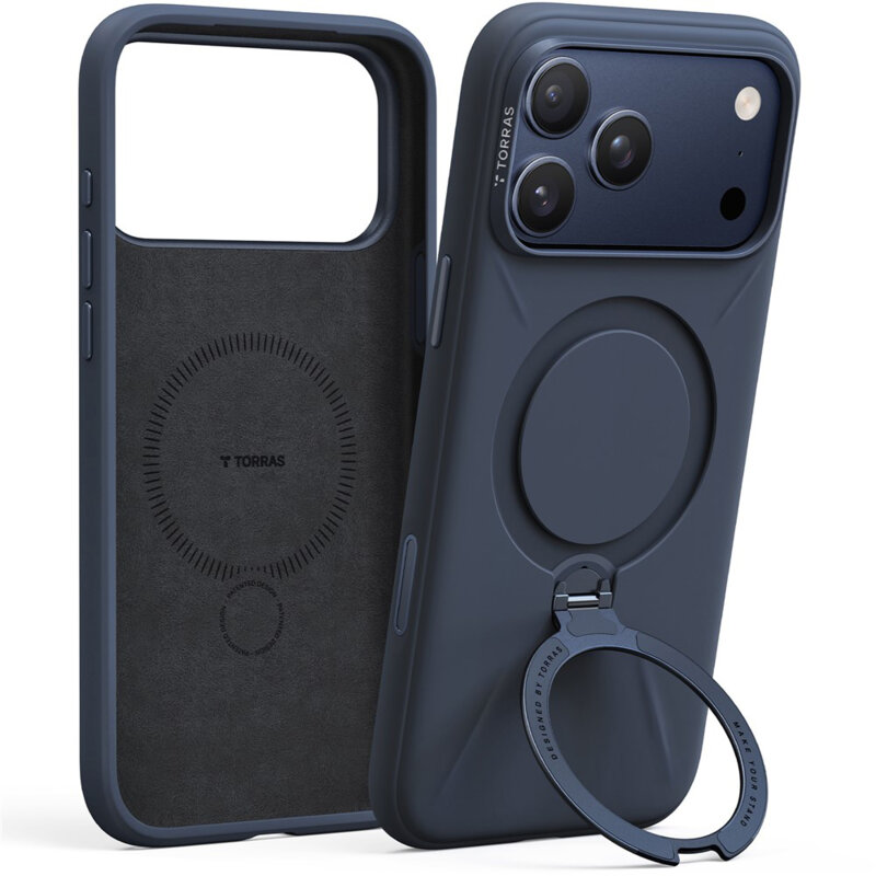 Husa iPhone 17 Pro Torras QPRO Silicone Series, albastru