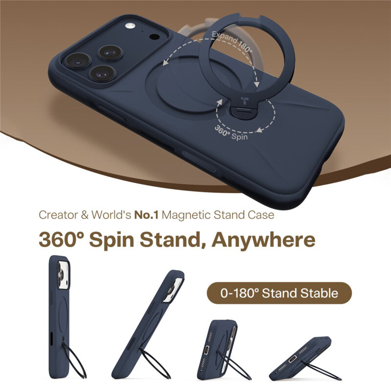 Husa iPhone 17 Pro Max Torras QPRO Silicone Series, albastru