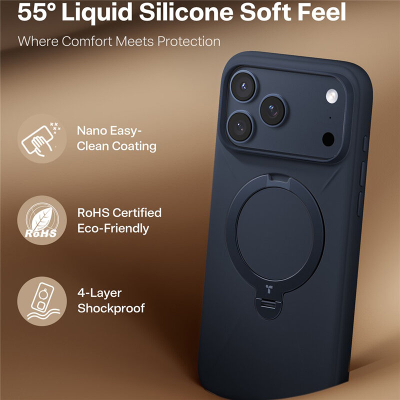 Husa iPhone 17 Pro Max Torras QPRO Silicone Series, albastru