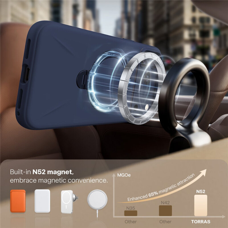 Husa iPhone 17 Pro Max Torras QPRO Silicone Series, albastru