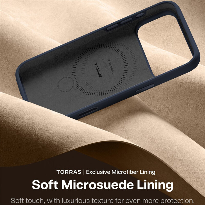 Husa iPhone 17 Pro Max Torras QPRO Silicone Series, albastru