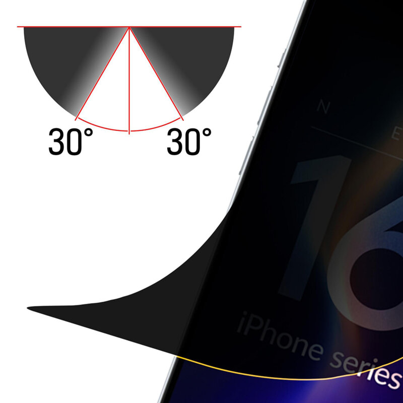 Folie sticla iPhone 16 Pro Max 3mk Silky Matt, privacy