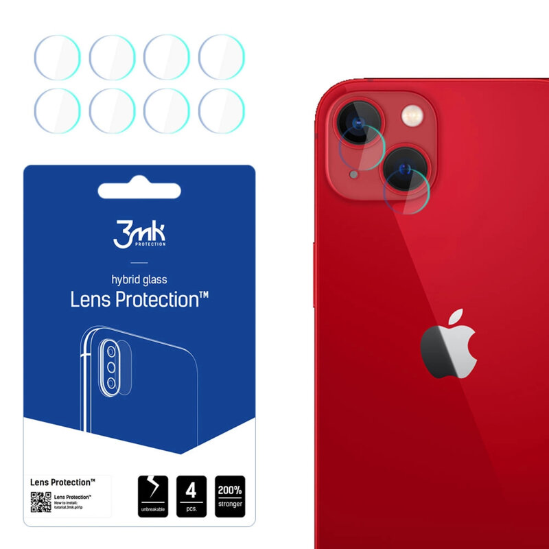 [Pachet 4x] Folie iPhone 13 3mk Lens Protection, transparenta