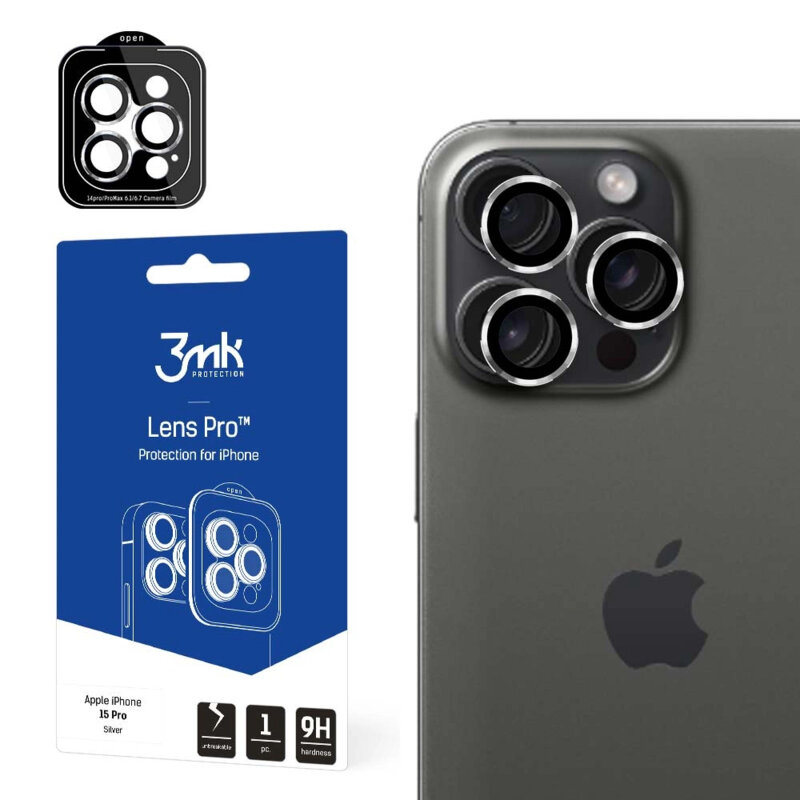 Folie iPhone 15 Pro 3mk Lens Protection Pro, transparenta