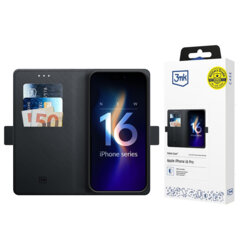 Husa iPhone 16 Pro 3mk Wallet Case, negru