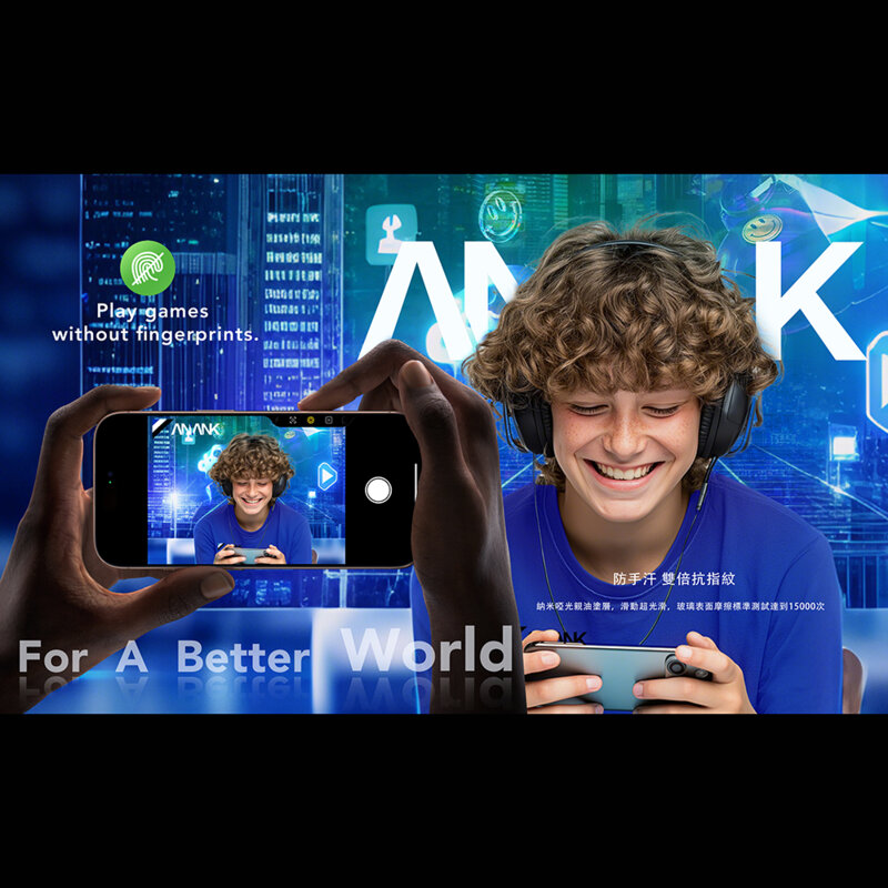 Folie sticla iPhone 17 Pro ANANK 2.5D 5X Reinforced Anti-fingerprint Screen Protector, negru