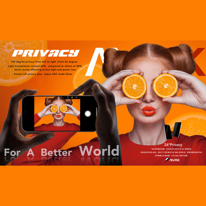 Folie sticla iPhone 17 Air ANANK 2.5D 5X Reinforced 180° Privacy Screen Protector, negru