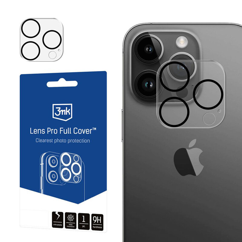 Folie iPhone 13 Pro 3mk Lens Pro Full Cover, transparenta