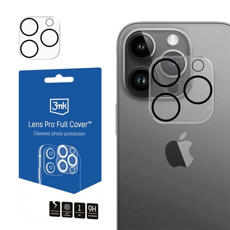 Folie iPhone 14 Pro 3mk Lens Pro Full Cover, transparenta