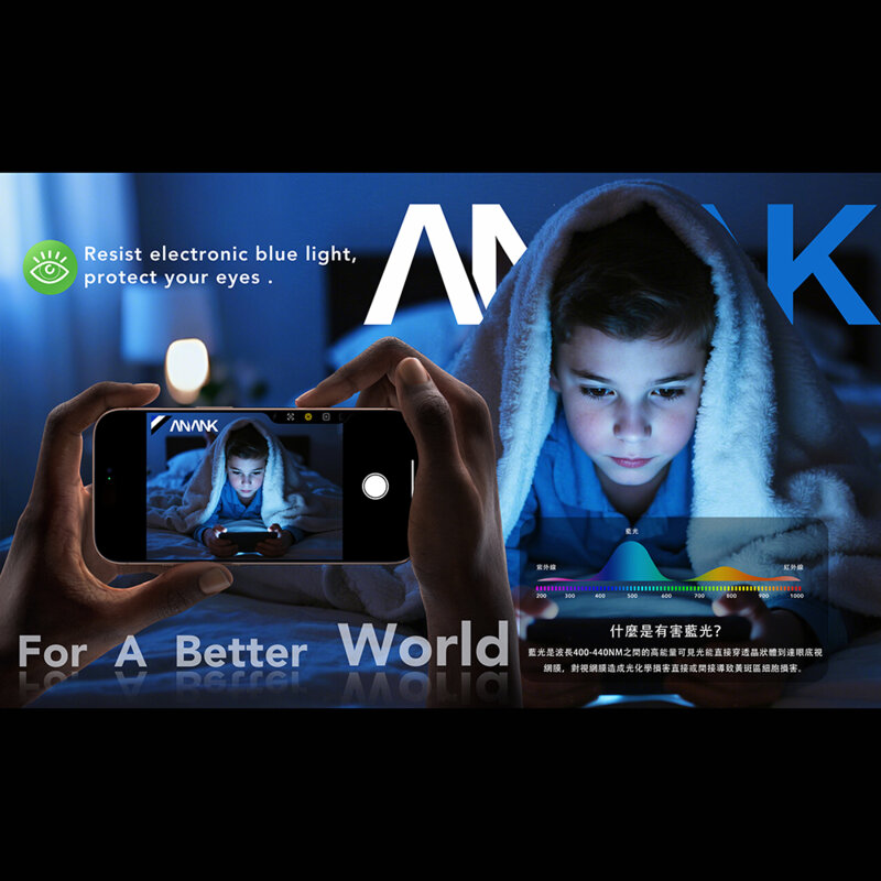 Folie sticla iPhone 17 ANANK 2.5D 5X Reinforced Anti-blue Light Screen Protector, negru