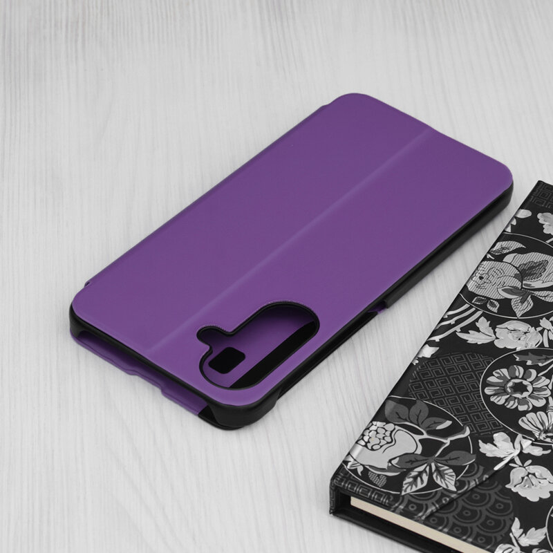 Husa Samsung Galaxy A17 5G Eco Leather View flip tip carte, mov