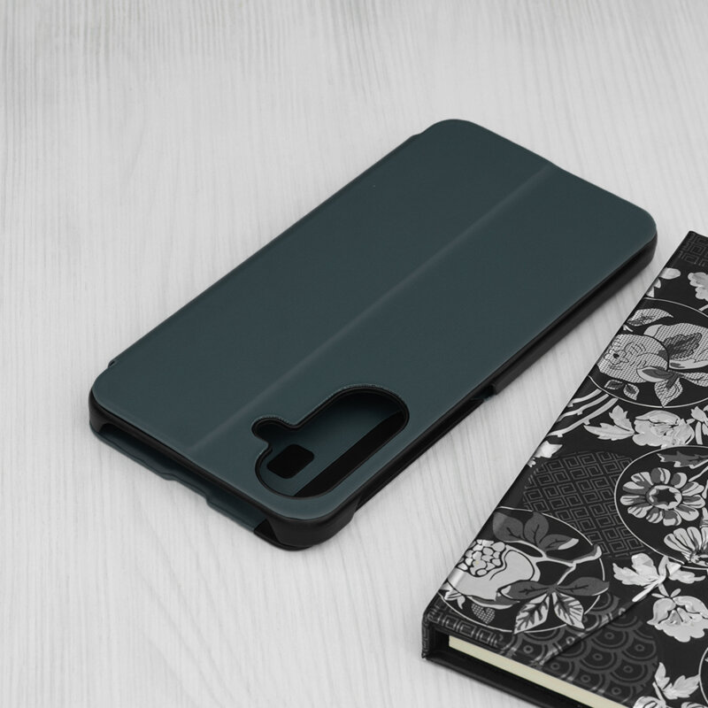Husa Samsung Galaxy A17 5G Eco Leather View flip tip carte, verde