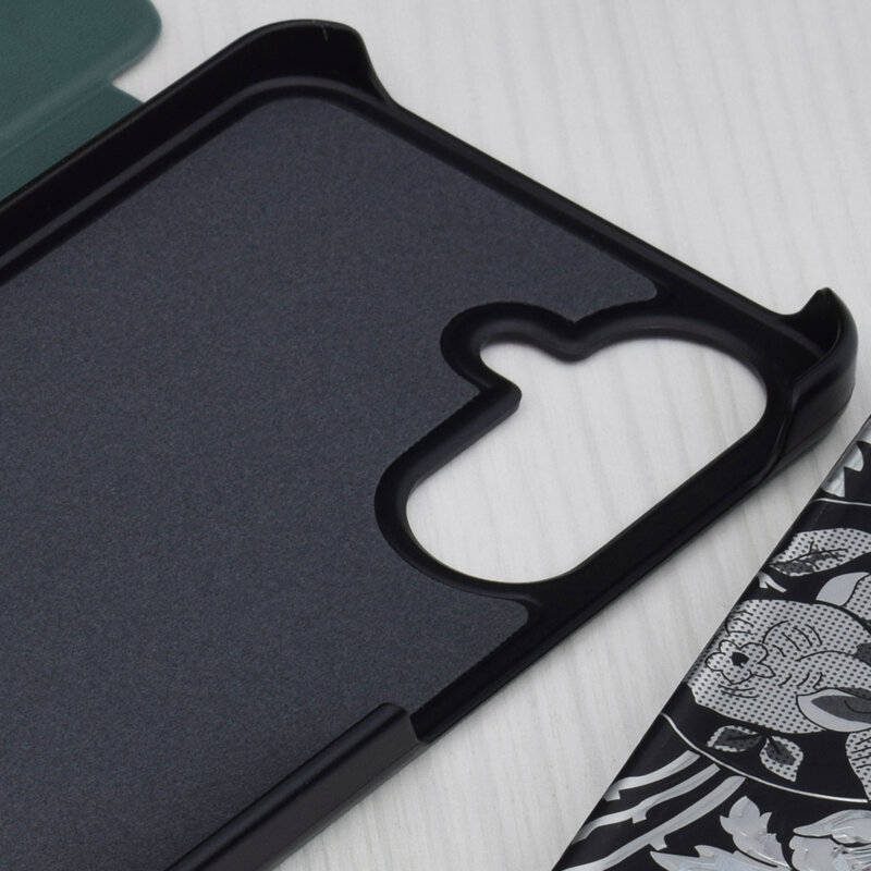 Husa Samsung Galaxy A17 5G Eco Leather View flip tip carte, verde