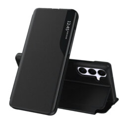 Husa Samsung Galaxy S25 FE Eco Leather View flip tip carte, negru