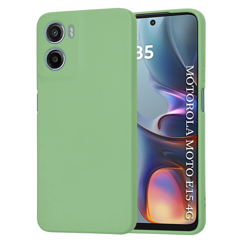 Husa silicon Motorola Moto E15 Techsuit SoftFlex, verde deschis