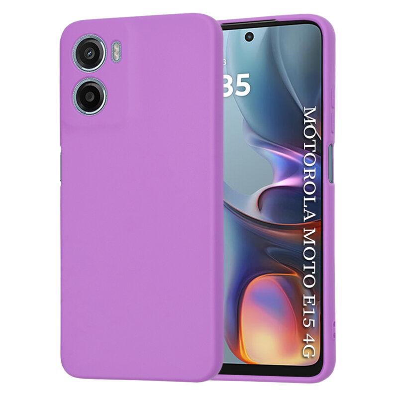 Husa silicon Motorola Moto E15 Techsuit SoftFlex, mov