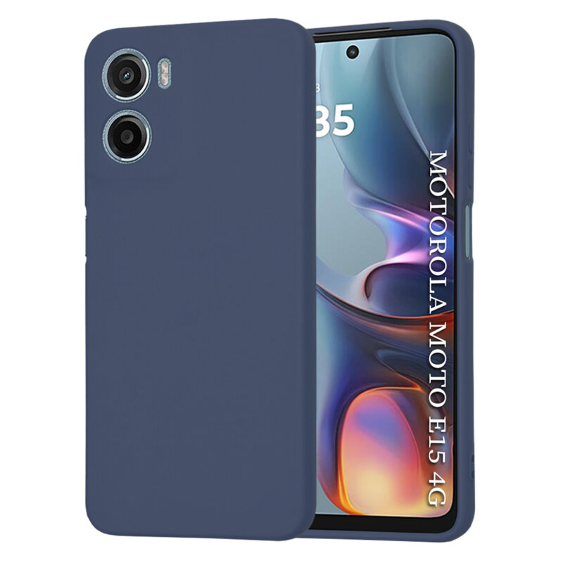 Husa silicon Motorola Moto E15 Techsuit SoftFlex, bleumarin