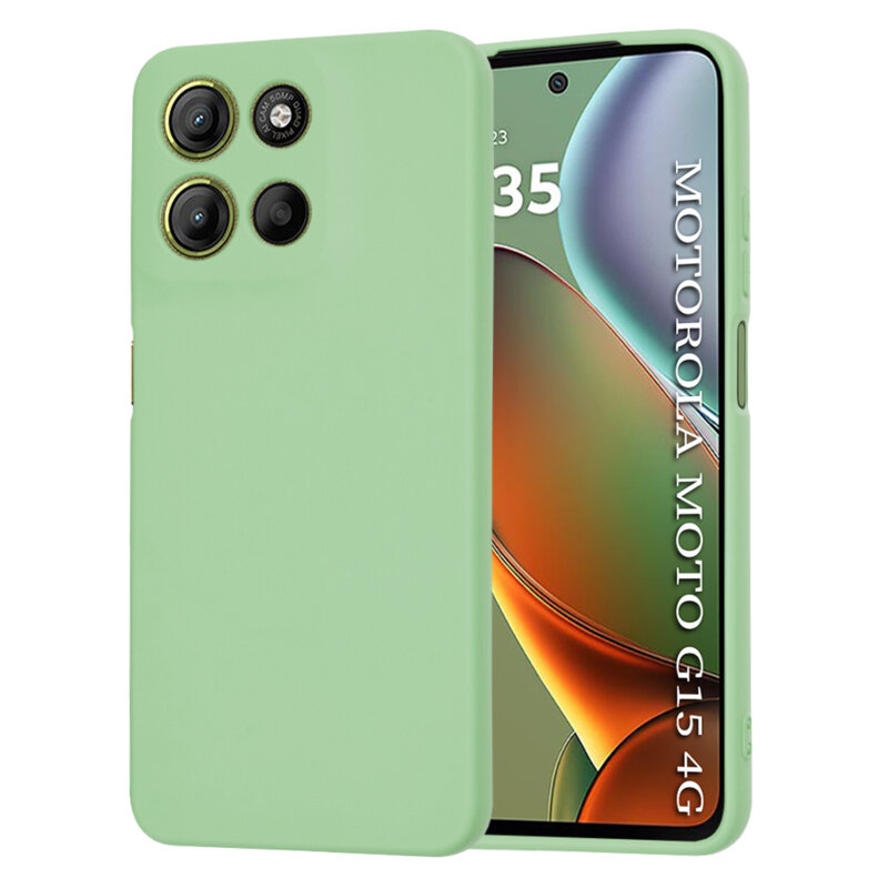 Husa silicon Motorola Moto G15 Techsuit SoftFlex, verde deschis