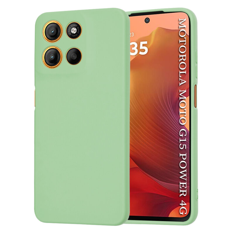 Husa silicon Motorola Moto G15 Power Techsuit SoftFlex, verde deschis